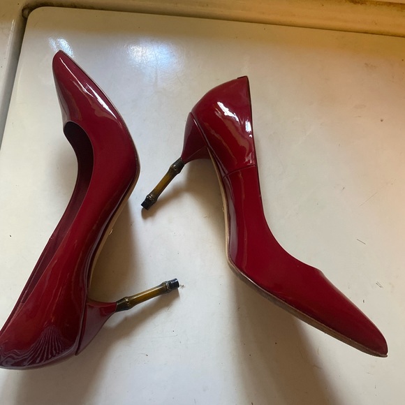 Gucci bamboo heels patent leather red - Picture 7 of 10